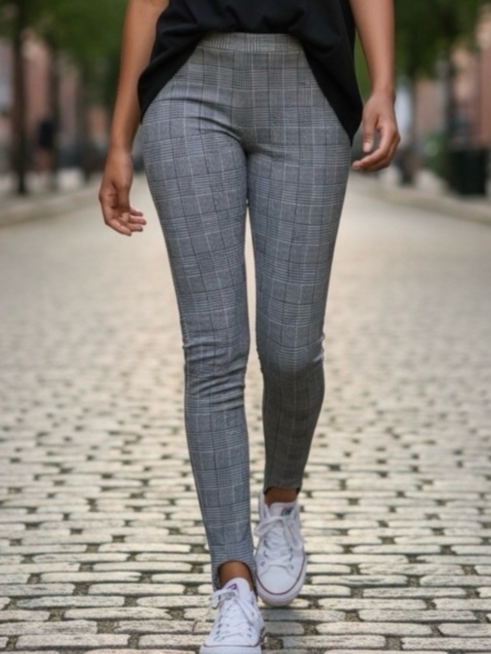 🫶🏻 AF Studio Plaid High-Waist Slim Stir Up Pants